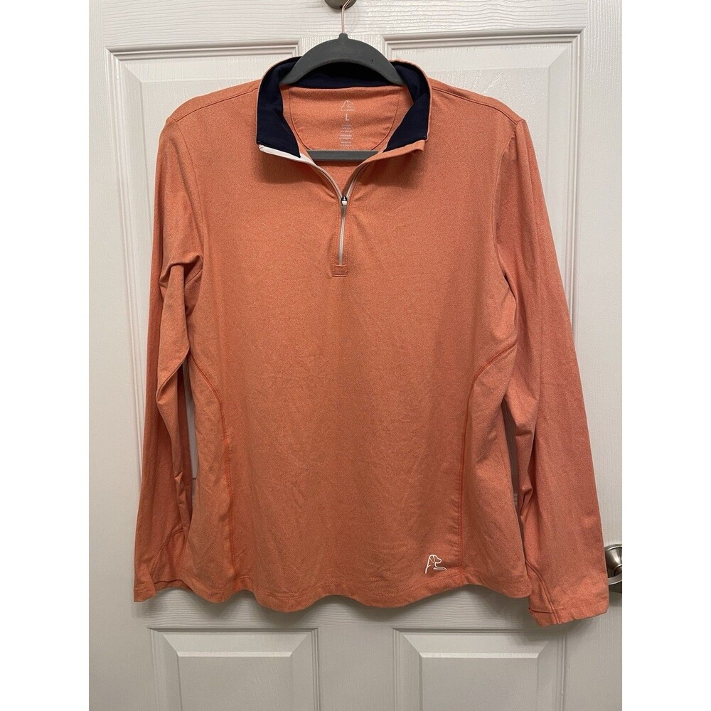 Rhoback Women’s Large Performance Quarter Zip Pullover Orange Golf